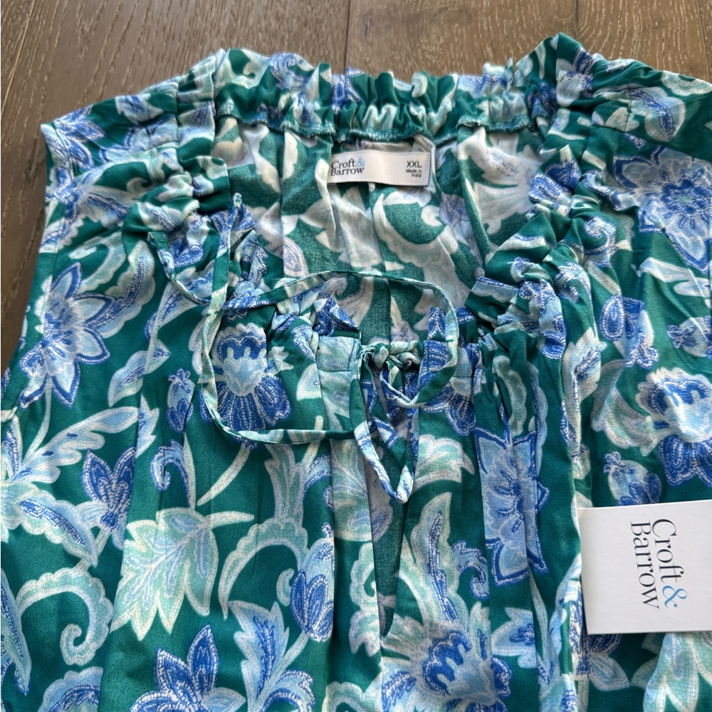 Croft & Barroe Floral Blue and Green maxi dress - Picture 2 of 7
